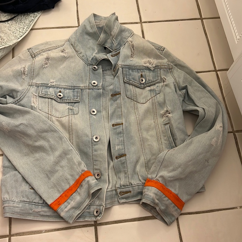 Distressed Syracuse Jean Jacket